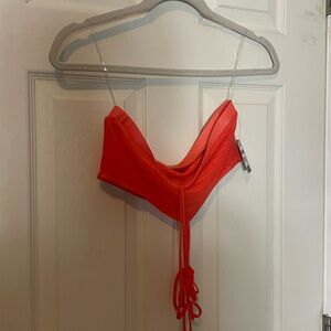 NEW Wffs orange top cropped M womens